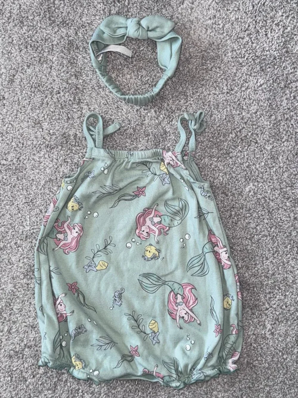 Girls Size 12-18 Months Disney The Little Mermaid Sleeveless One-Piece Set